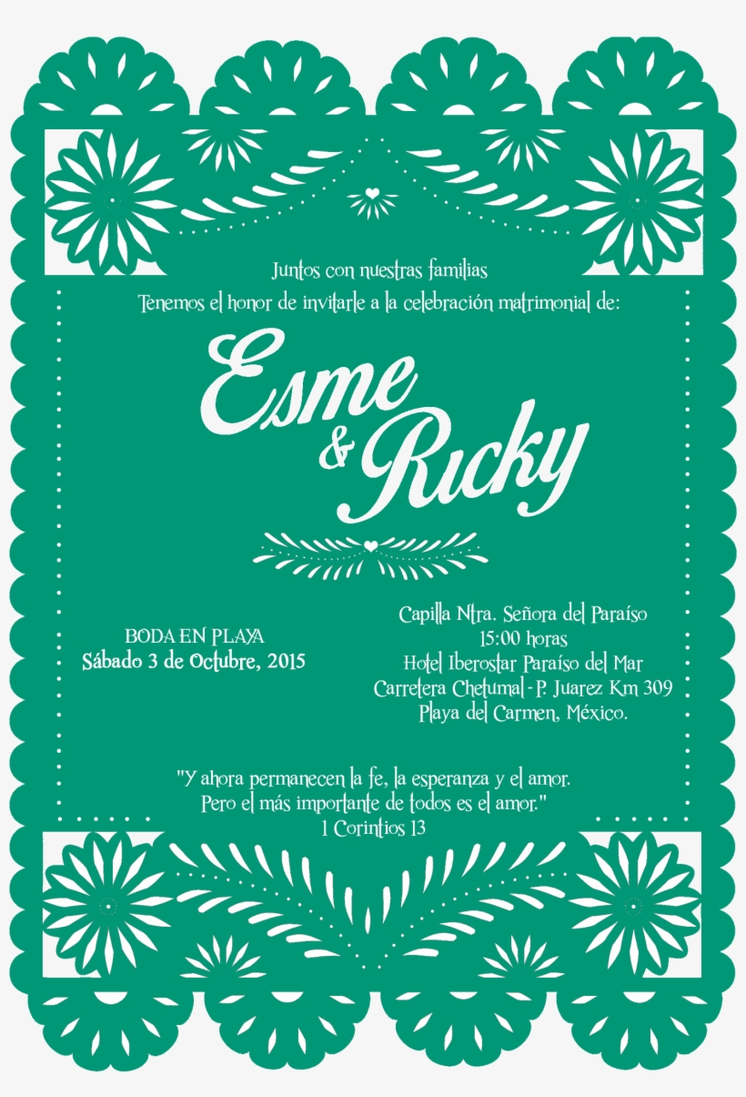 Invitaci N Boda Mexicana Mexican Invitation Mom - Papel Picado Gracias, transparent png #9320786