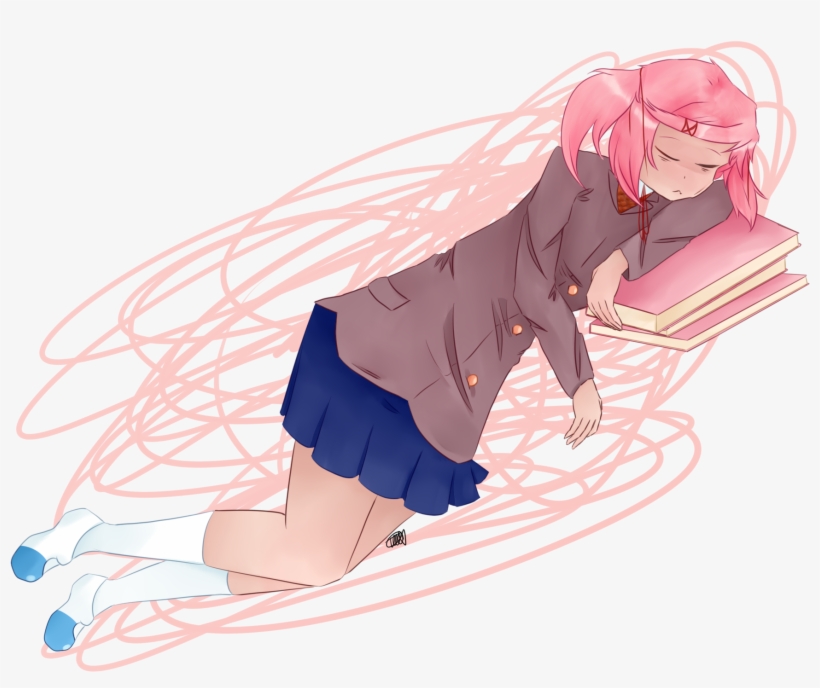 Oc Fanartsleeping Natsuki Png Fanart Sleepy Natsuki - Cartoon, transparent png #9321326