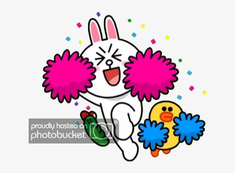 Line Stickers Png - Cony And Brown Cheer, transparent png #9321614