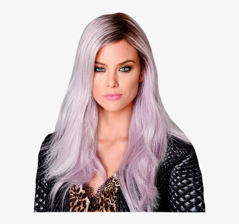 Image - Lilac Wig With Dark Roots, transparent png #9322386