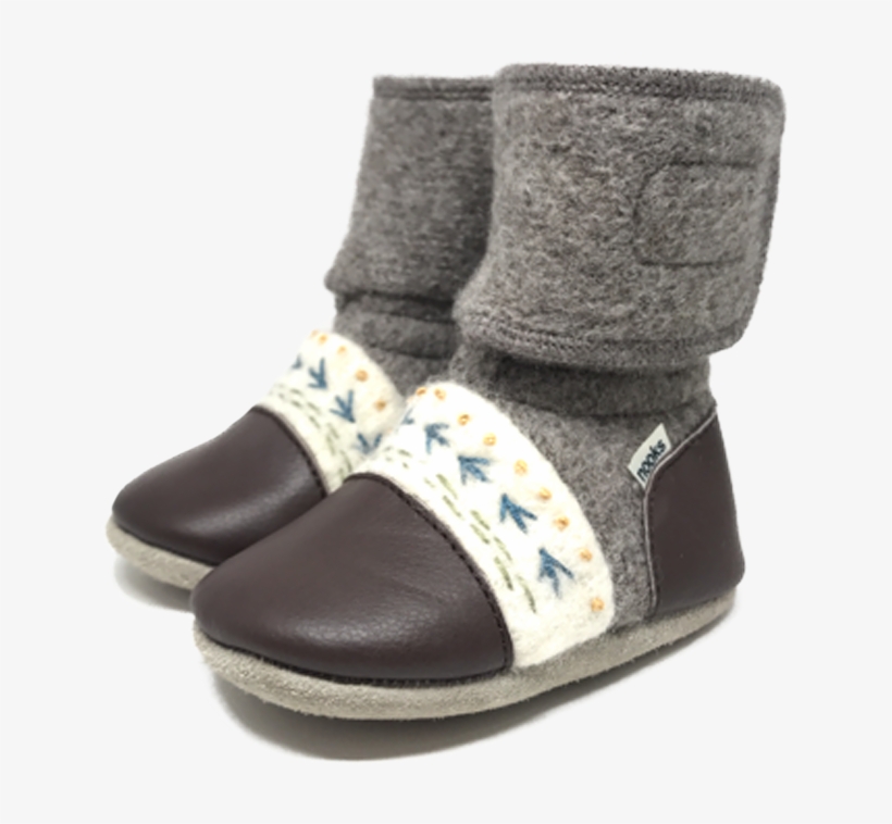 Caribou - Wheat Wool Booties Grey Melange Kids Footwear S (3-6m), transparent png #9323336