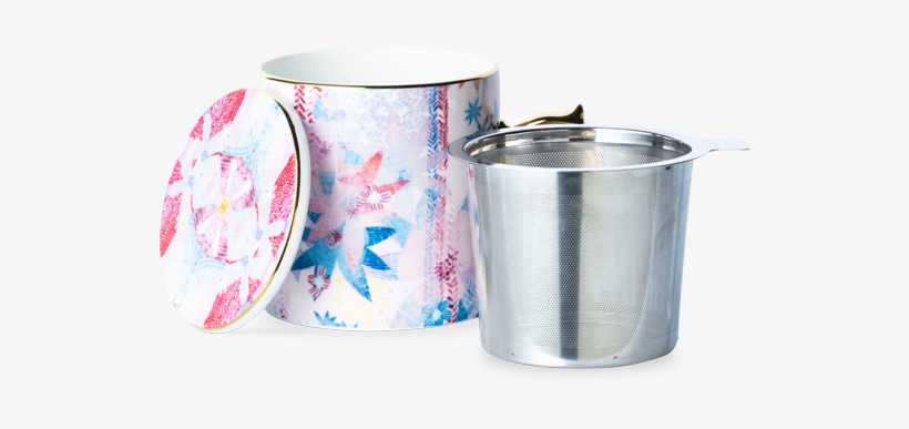 Falling Flowers Pink Mug With Infuser - Stock Pot, transparent png #9324259
