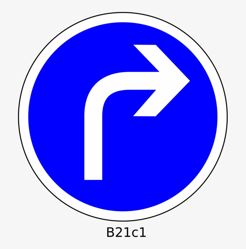 Traffic Sign Direction, Position, Or Indication Sign - Turn Right Clipart, transparent png #9324294