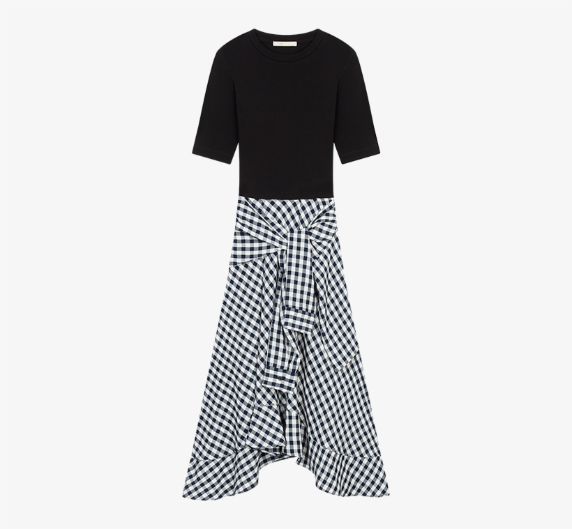 Bimaterial Midi Dress - Polka Dot, transparent png #9325425