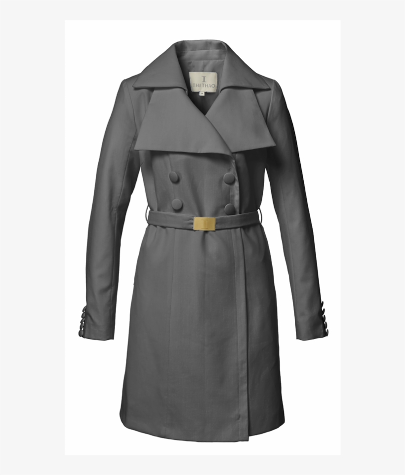 Coatdress Grey - Overcoat, transparent png #9325627