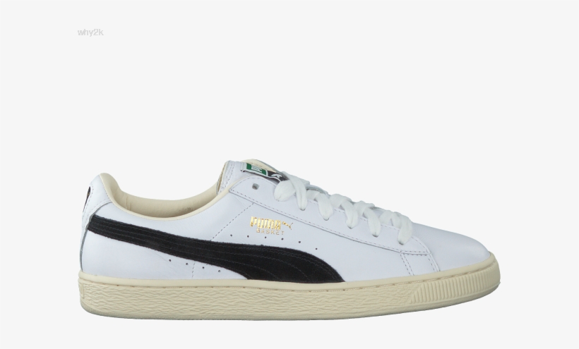 White Puma Sneakers Basket Classic B&w Puma - Skate Shoe, transparent png #9325756