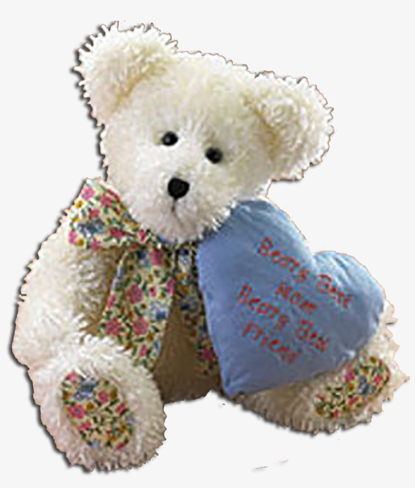 Boyds Momma Mchugs White Chenille Teddy Bear With Heart - Teddy Bear, transparent png #9326238