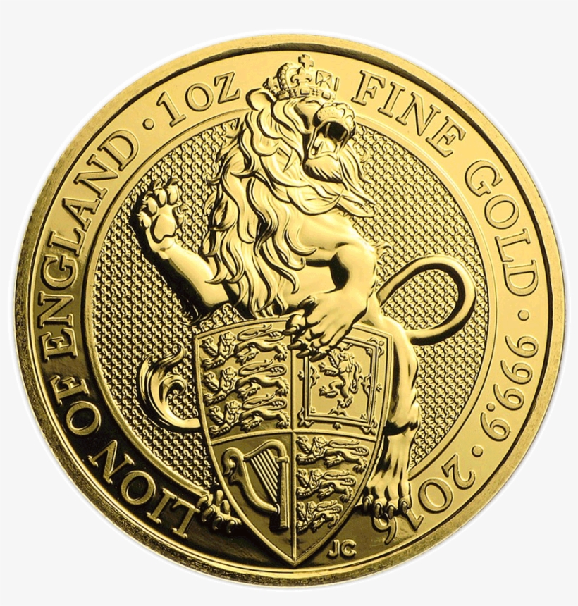 Lion Of England - Queens Beast 1oz Gold, transparent png #9327464