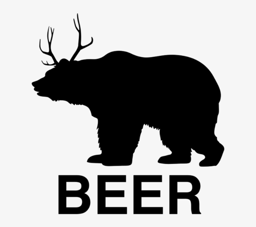 Bear Deer Beer - Grizzly Bear Silhouette Png, transparent png #9328224