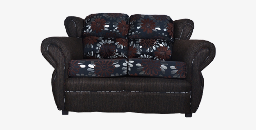3 Piece Chocolate Sofa Set With Floral Print Two Seater - Loveseat, transparent png #9328548