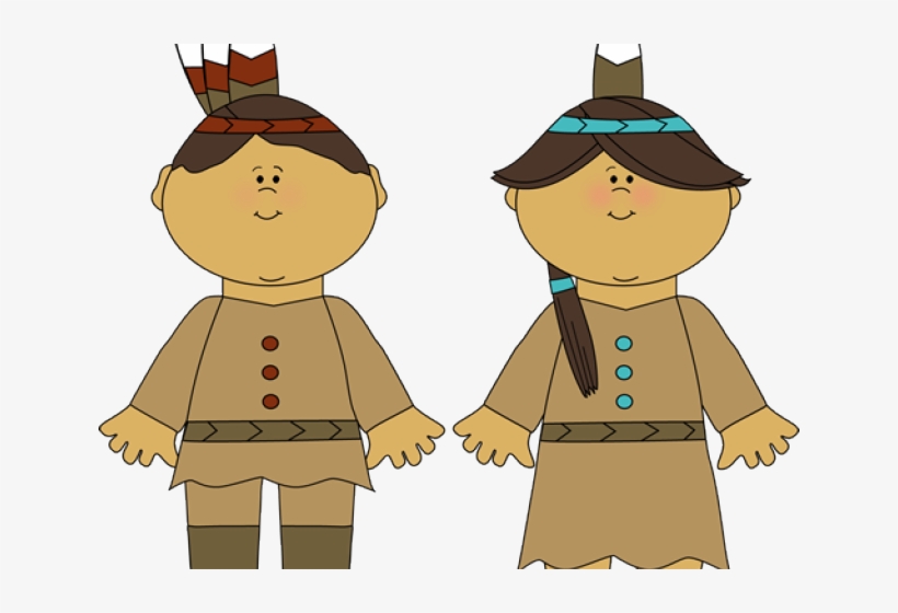 Indian Clipart Cute - Pilgrim And Indian Cartoon, transparent png #9329310