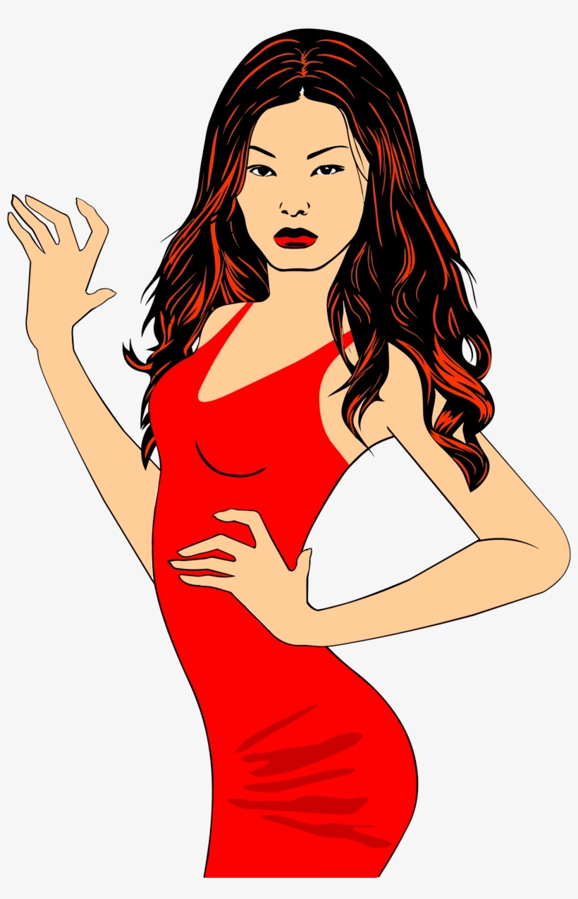 Big Image - Desenho De Mulher De Cabelo Vermelho, transparent png #9329315