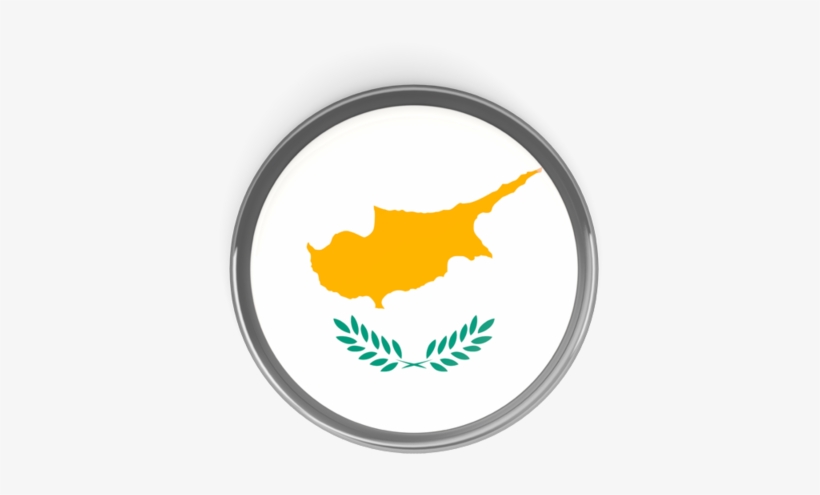 Metal Framed Round On Ilration Of Flag Cyprus - Cyprus Flag Button, transparent png #9330083