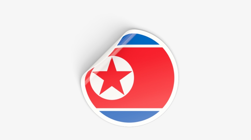 Round Sticker Ilration Of Flag North Korea - North Korea Flag Pin, transparent png #9330131