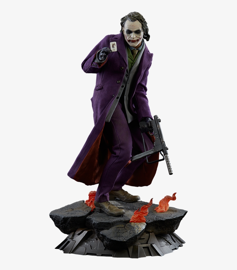 Sideshow Collectibles The Joker The Dark Knight Premium - Figurine Joker Heath Ledger, transparent png #9330334