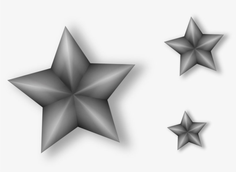 3 Metal Stars With Transparency - Clear Background Clip Art, transparent png #9331917