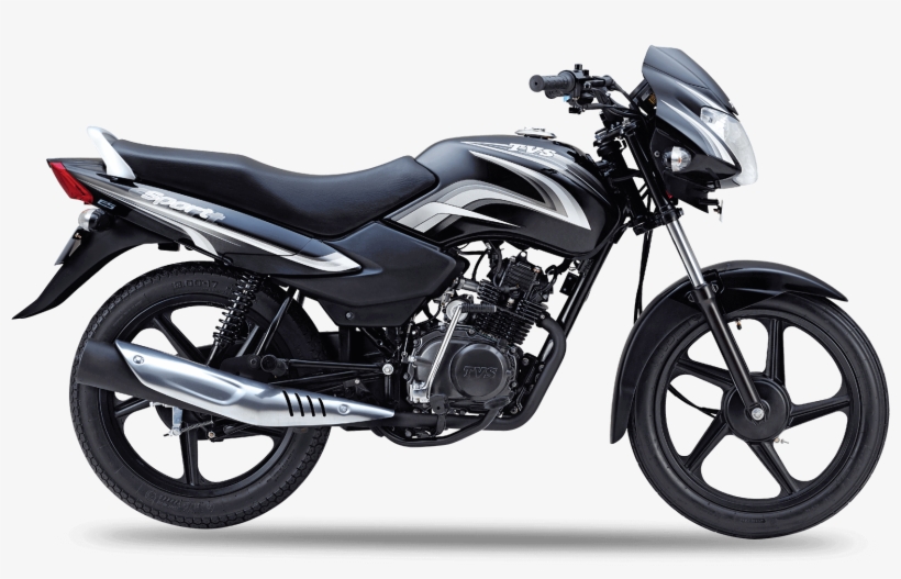 Source - - Tvs Sport Black Silver, transparent png #9332320