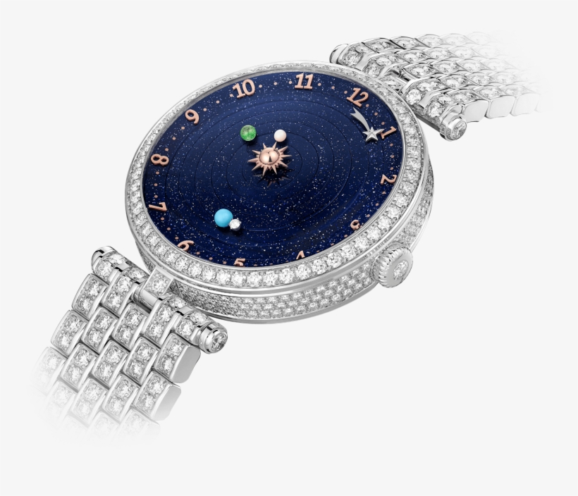Lady Arpels Planétarium Watch,gold - Van Cleef & Arpels Lady Arpels Planétarium, transparent png #9332879