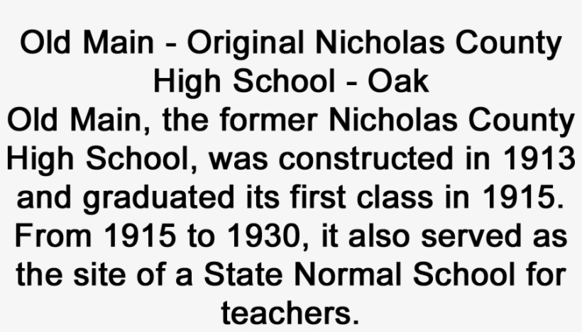 Old Main Original Nicholas County High School Mesa - Sadbox, transparent png #9332998