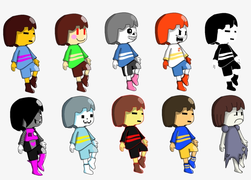 I Made Some Csps For Frisk In The Indie Pogo Style - Cartoon, transparent png #9334047
