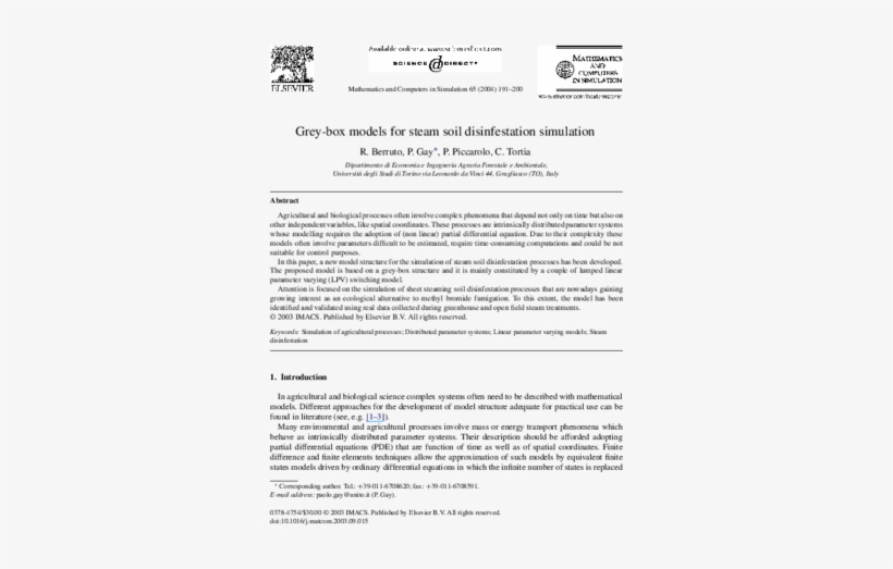 Grey-box Models For Steam Soil Disinfestation Simulation, transparent png #9334818