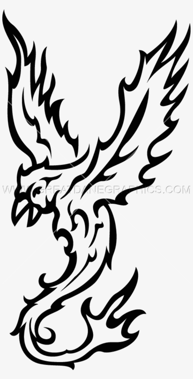 Phoenix Black And White Png - Illustration, transparent png #9335003