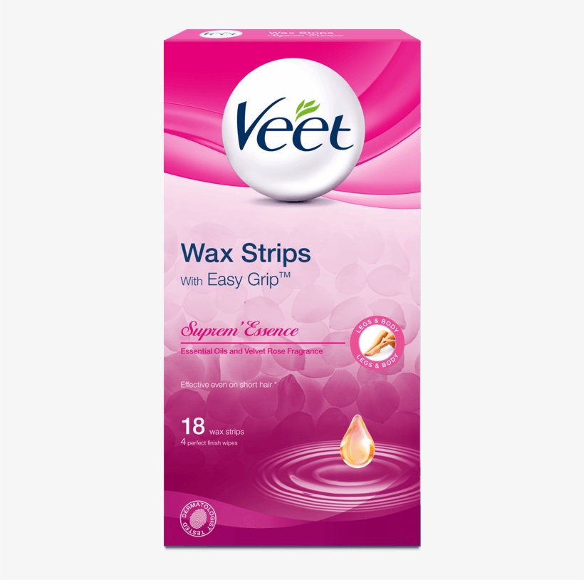Veet® Suprem' Essence Wax Strips With Easy Grip™ - Veet Wax Strips Normal Skin, transparent png #9335302