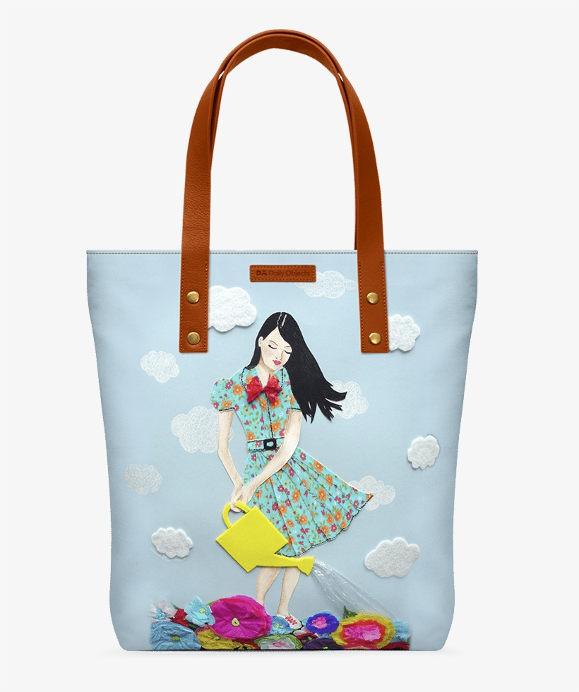 Dailyobjects Girl In Flowerland Classic Tote Bag Buy - Tote Bag, transparent png #9338452