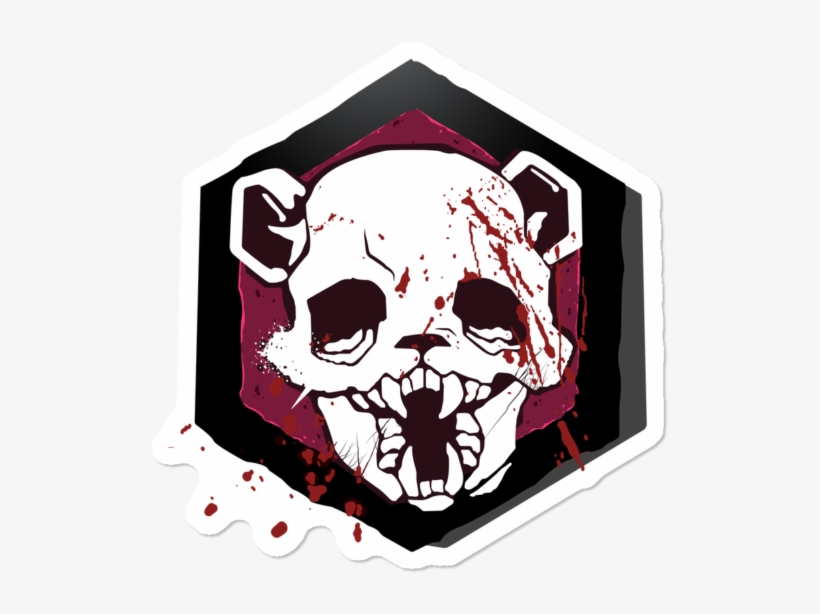 Pink Panda Mori Sticker - Logo Skull Panda, transparent png #9338636