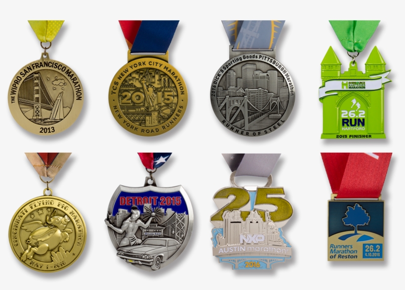 Wrestling Custom Medals Sample Collection - Hartford Marathon Medal 2018, transparent png #9338665