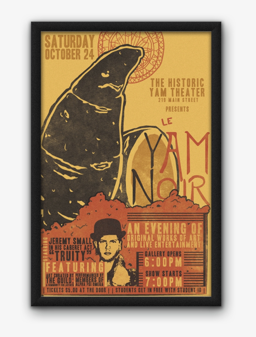 Le Yam Noir Poster & Playbill - Visual Arts, transparent png #9339094