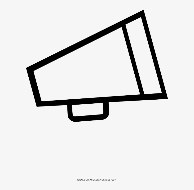 Bullhorn Coloring Page - Line Art, transparent png #9339476