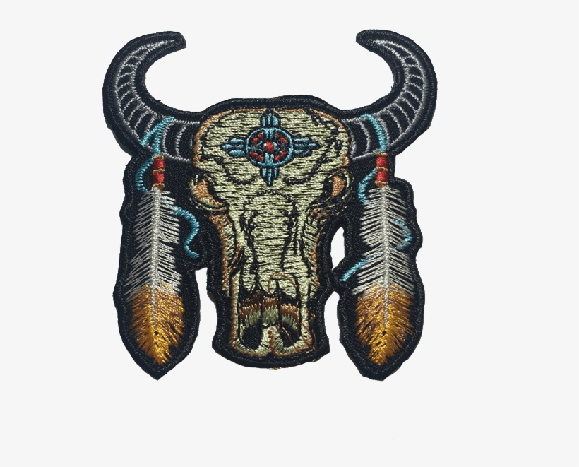 Bull Skull With Feathers - Bull, transparent png #9339569