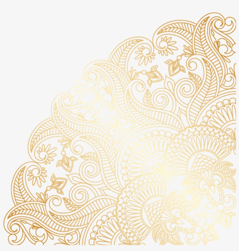 #mandala #swirls #design #pattern #paisley #gold #decor - Doily, transparent png #9340457