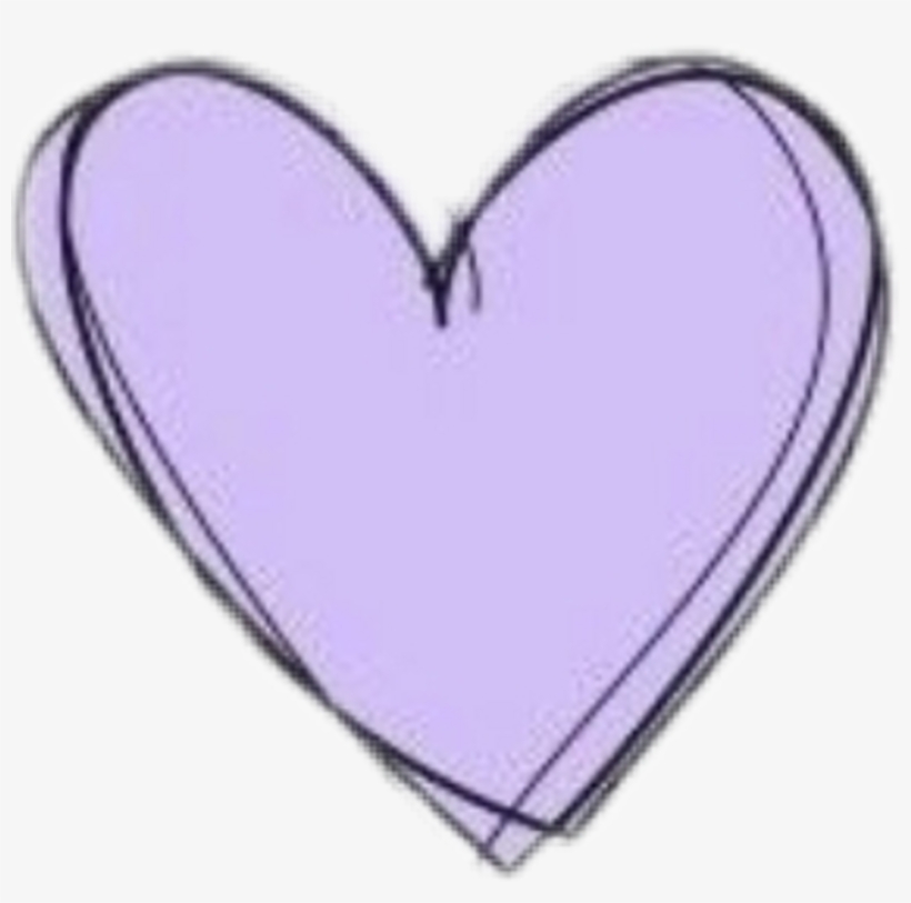 #heart #doodle #purple #pastel #cute #kawaii #aesthetic - Heart Sketch, transparent png #9341306