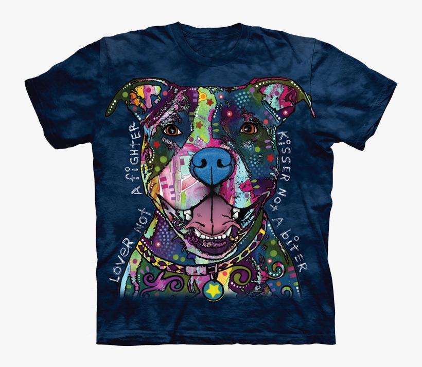 Pit Bull Lover Not Fighter - Tie Dye Pitbull T Shirts, transparent png #9341491