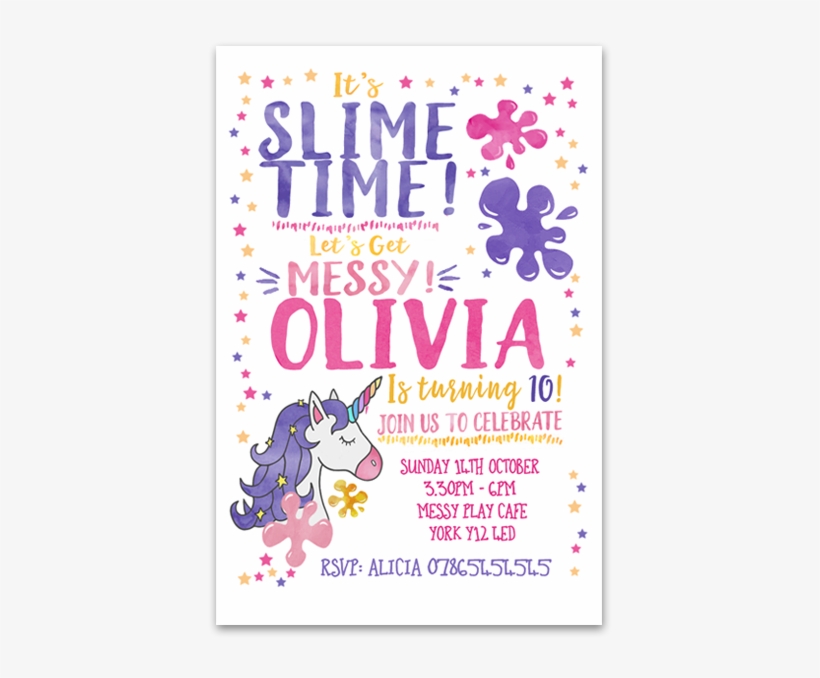Personalised Slime Party Invitations - Christmas Card, transparent png #9342706