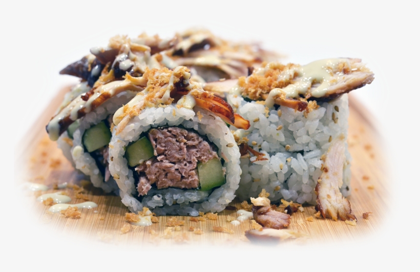 Cucumber, Cooked Tuna, Teriyaki Chicken, Bread Crumbs, - California Roll, transparent png #9343297