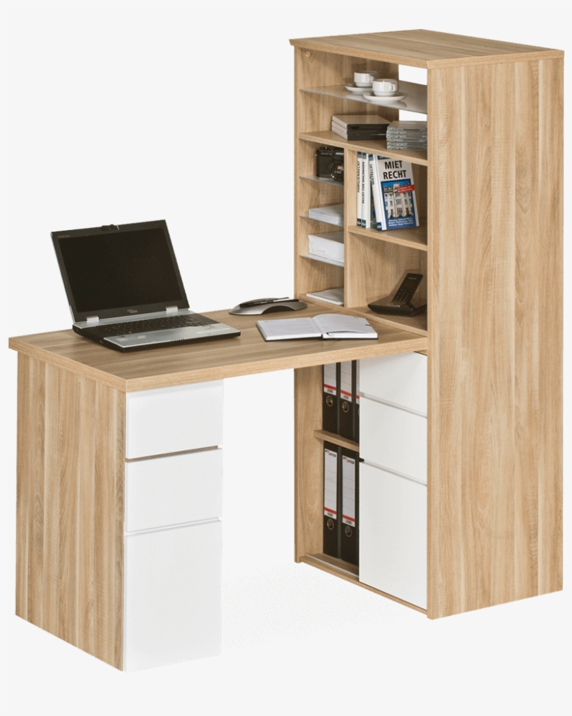 Mini Office - Psací Stůl S Regálem, transparent png #9345326