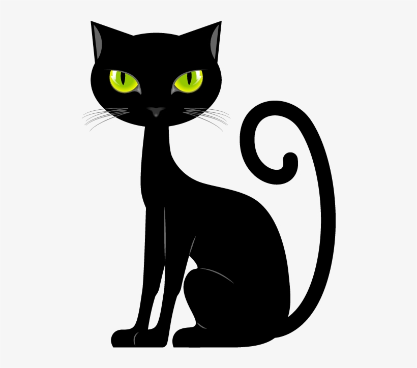 Clipart Cat Electrocuted - Cartoon Black Cat, transparent png #9346815