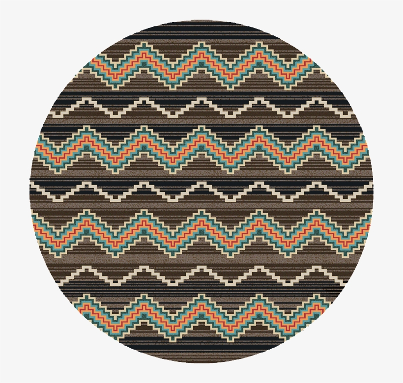 Light Brown And Dark Brown Round Rug With Squiggly, transparent png #9346860