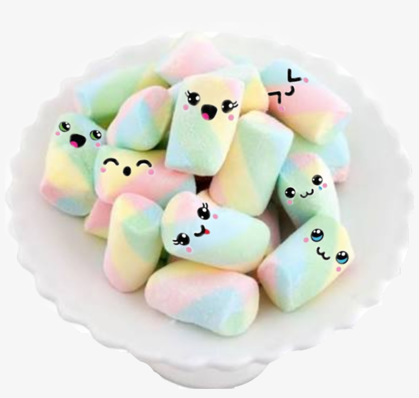 #marshmallows #faces #happy - Cute Marshmallows Wirh Faces, transparent png #9348774