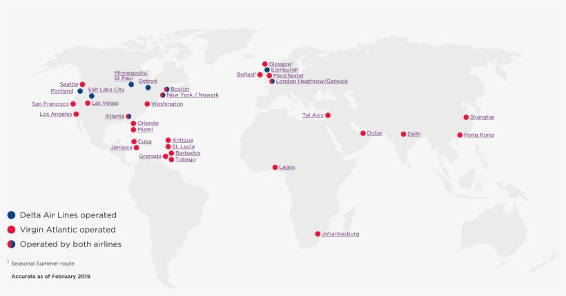 Fly Direct With Virgin Atlantic And Delta Air Lines - Regions Of The World North America, transparent png #9349325