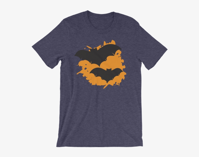 Halloween Bats T-shirt Heather Midnight Navy Unisex - T-shirt, transparent png #9351459