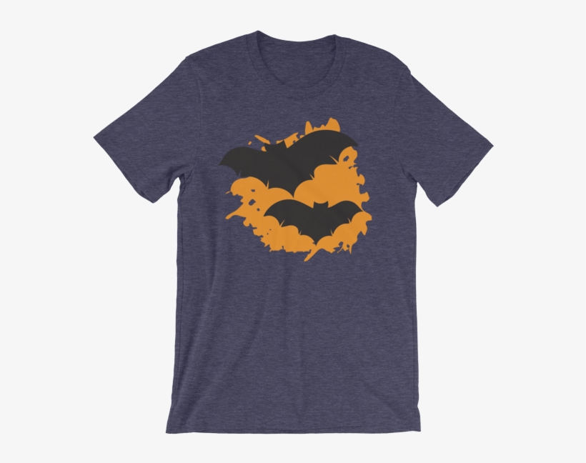 Halloween Bats T-shirt Heather Midnight Navy Unisex - T-shirt, transparent png #9351459