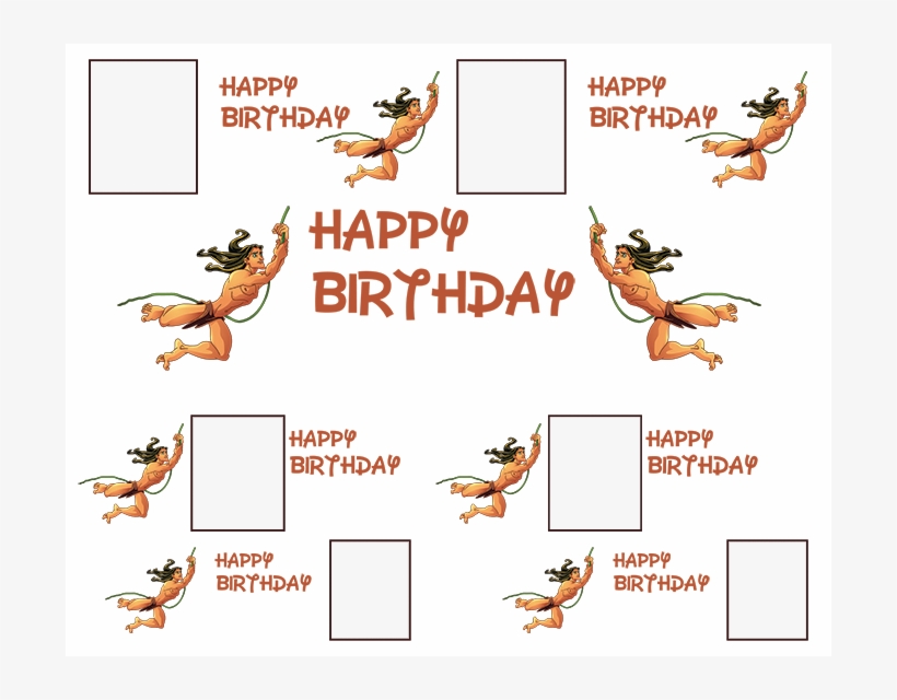 Tarzan Personalised Theme Birthday Banner With Photo - Cartoon, transparent png #9352093