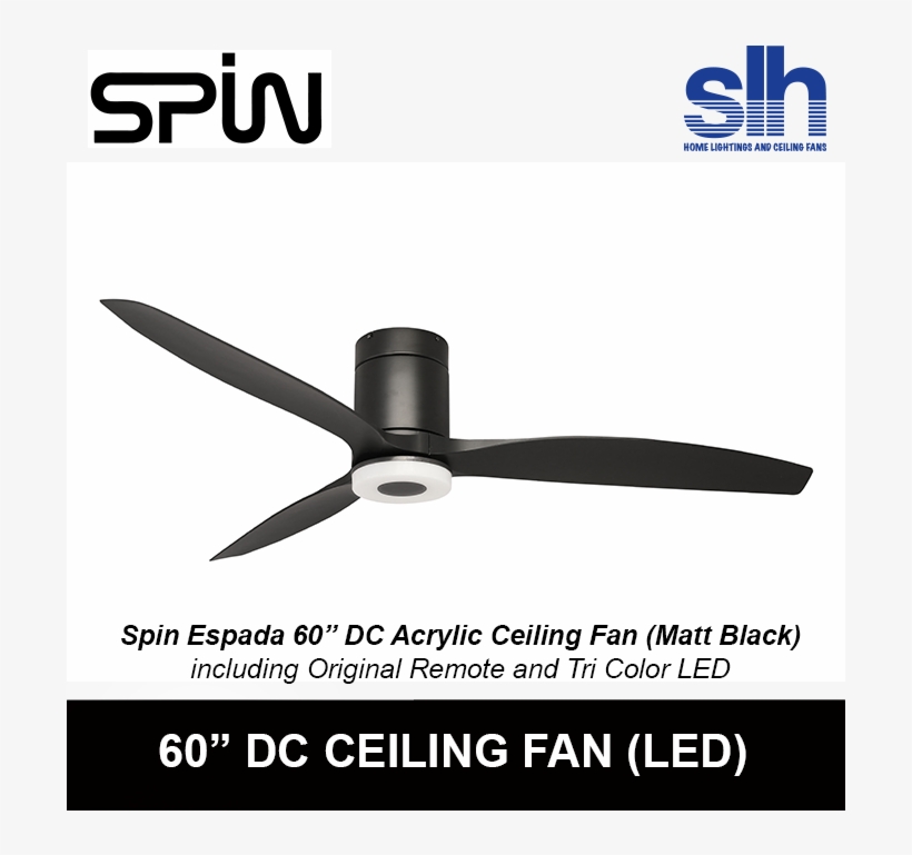 Spin Espada 60" Designer Dc Ceiling Fan - Ceiling Fan, transparent png #9353632