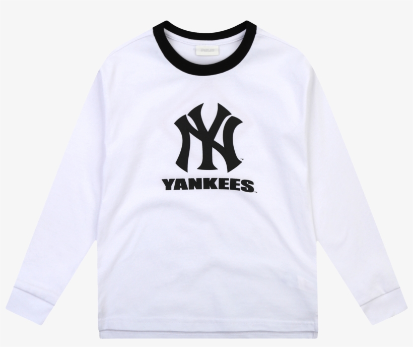New York Yankees Unisex Two Tone Bicolor Logo T-shirt - Long-sleeved T-shirt, transparent png #9353678
