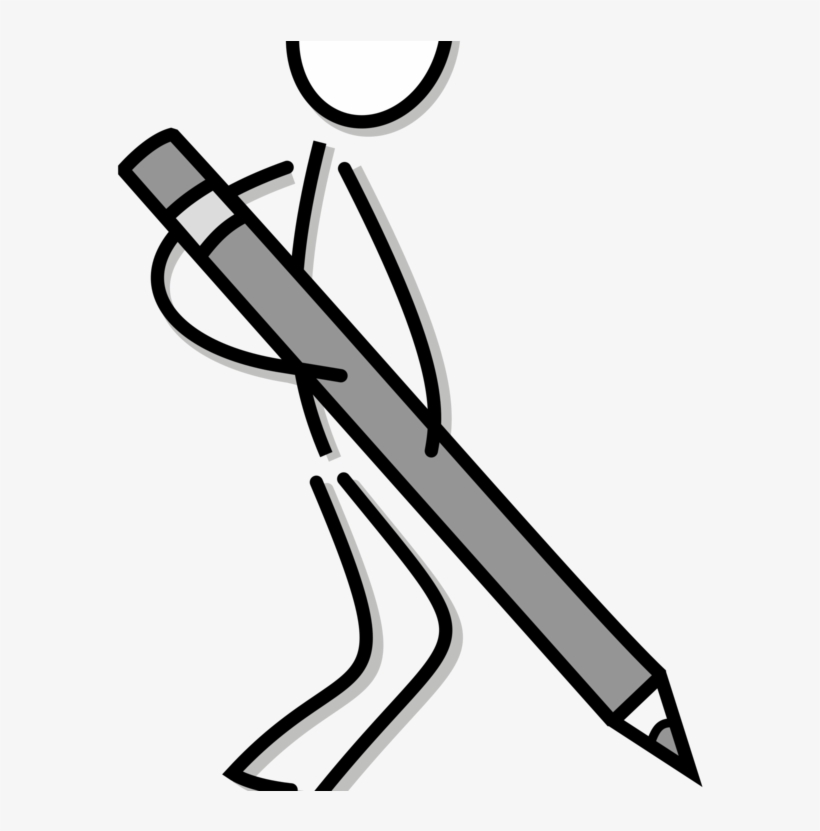 Stick Figure Drawing Writing Line Art Computer Icons - Stick Figure With A Pen, transparent png #9354064