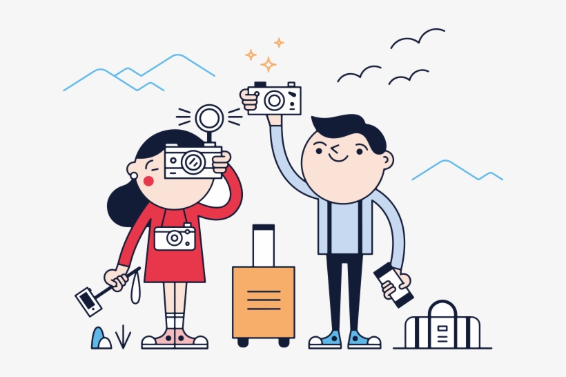 Studying Abroad Benefits - Desenho De Casal Viajando, transparent png #9354242
